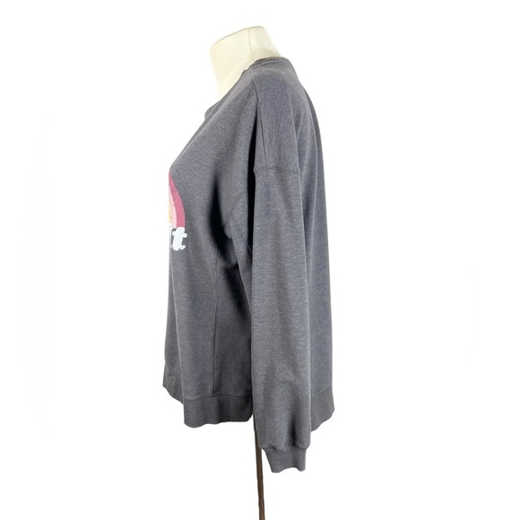 Wildfox Women’s Gray Rainbow Graphic Terry Crewneck Sweatshirt NWOT Small - Picture 2 of 7